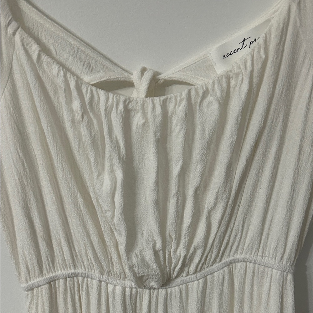 Accent the Label Dress Medium White Cottagecore Squared Milkmaid Bridal - Picture 4 of 16